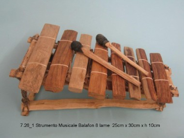 7.26_1 Strumento Musicale Balafon 8 lame 25cm x 30cm x h 10cm